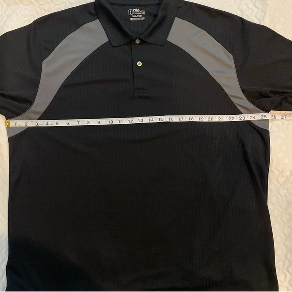 PGA Tour Polo Shirt Mens XXL 2X Black Gray Short Sleeve Golf Spring Summer Big - Picture 7 of 9